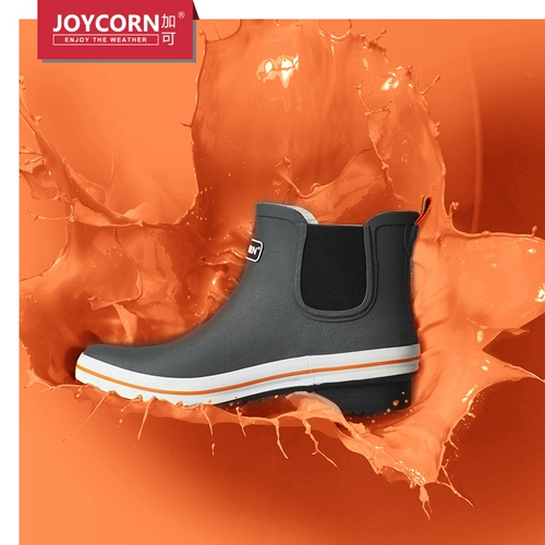 Joycorn Plus Rain Boared Men's Water Shoes and Rain Boots Fashion Водонепроницаемые обувь Низкая короткая трубка резиновая обувь анти -слабые водяные ботинки