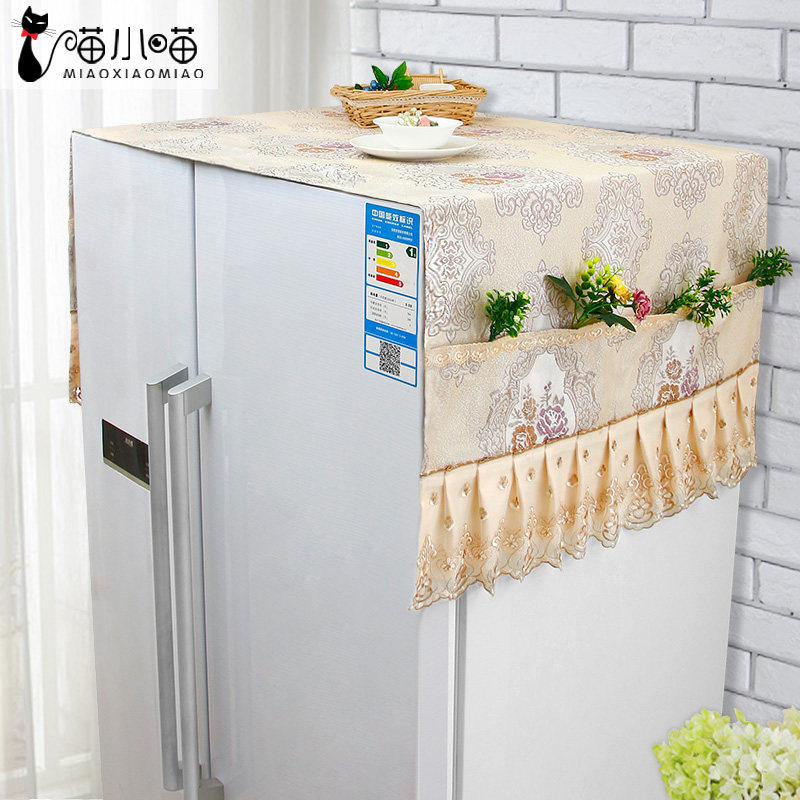 European-style refrigerator with refrigerator dust cover cover towel Refrigerator cover door opening refrigerator cover household double door