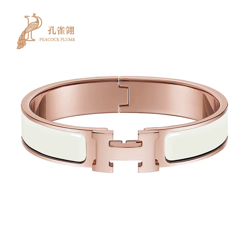 Женские часы Hermes модная розовое золото покрытое узкое издание эмалированное браслет H700001