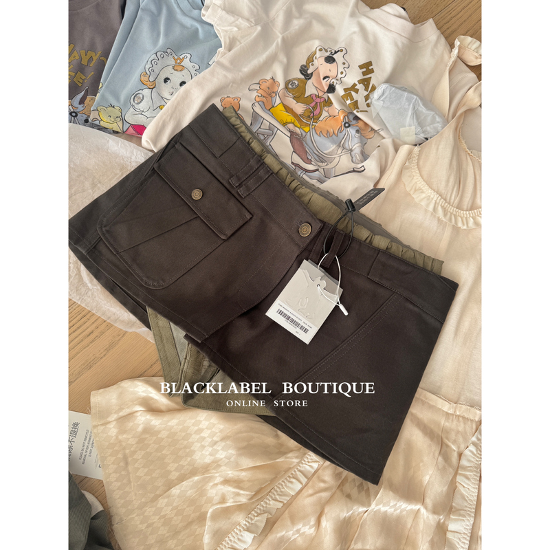Tina Open Yy26 Early Spring New Miu Style Two-Piece Set Layered Shorts and Skirt Pants for Women
