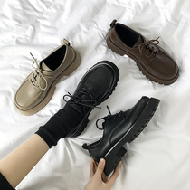 Small leather shoes female English style 2021 New thick sole Mary Jane shoes Spring and Autumn Winter retro loafers plus velvet jk shoes