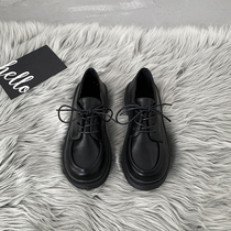 English style black small leather shoes women winter 2021 thick soled Japanese jk with skirt retro Mary Jane single shoes spring and autumn