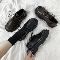 Thick soled small leather shoes women increased 2021 New English style spring and autumn shoes winter retro loafers Japanese jk shoes