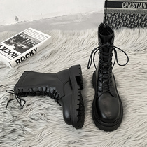 Martin boots female 2021 New fried street winter British tide ins cool thin middle tube thick soled inner high boots