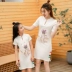 Váy dành cho phụ huynh-trẻ em sườn xám Mẹ và phụ nữ mùa thu được cải tiến kiểu váy Trung Quốc Yangqi Slim mỏng dành cho phụ huynh - Trang phục dành cho cha mẹ và con Trang phục dành cho cha mẹ và con