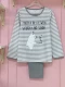 Giấc mơ làm đẹp mùa xuân và mùa thu vài bộ đồ ngủ dài tay đích thực cotton cổ tròn đồ bộ thun