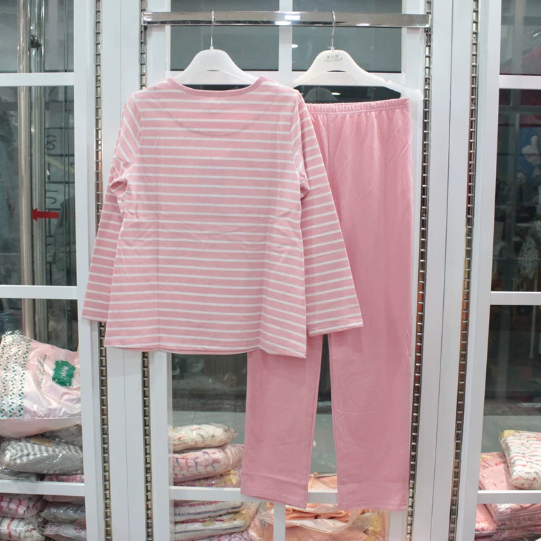 Giấc mơ làm đẹp mùa xuân và mùa thu vài bộ đồ ngủ dài tay đích thực cotton cổ tròn đồ bộ thun
