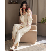 Lazy Wind ~ Sexy with Sex S F Elizabea Sleeping Womens Spring Autumn Season Long Sleeve Pure Cotton Two Sets Loose Fashion