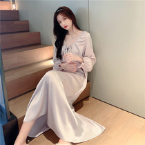 S F Elizaba palace Van children ~ pure desire to wind ice silk pyjamas womens spring and autumn French style retro palace long sleeves