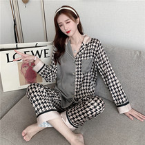 S F Elizabeth Good to wear B Entrance ~ Fresh And Tacky Sleepwear Woman Spring Autumn Long Sleeves High and Sensation Ice Silk Gig