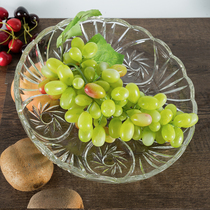 Glass fruit plate Large Chinese tray European water cup disc Large size plate Transparent