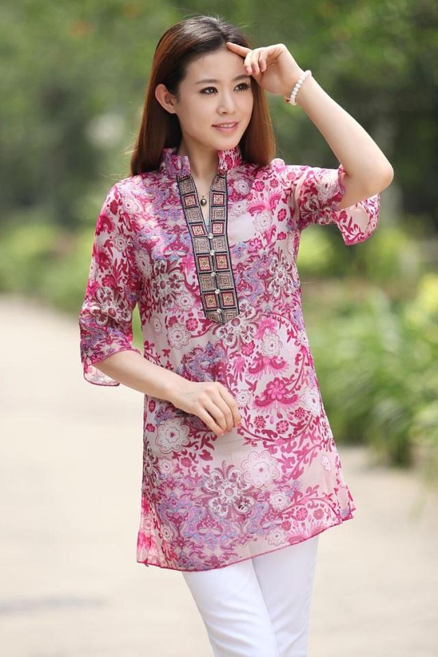 Áo xuân hè 2019 gió nữ quốc gia áo voan trong tay áo dài phần mỏng áo khoác mỏng chống nắng quần áo nữ - Áo sơ mi áo sơ mi voan nữ dài tay