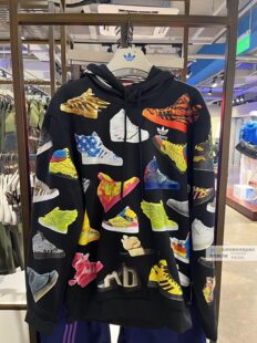 Оригинальная кофта с капюшоном adidas x Jeremy Scott в классическом совместном дизайне, мужская, с полной печатью, обувь-свитер IA0097