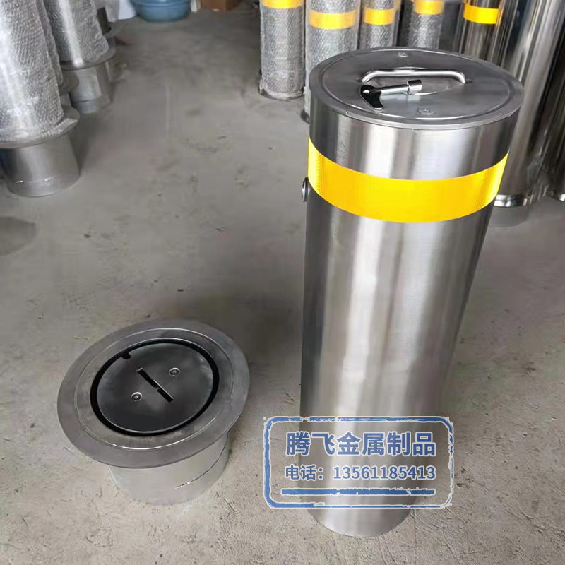 Stainless steel portable active road pile warning column thickened isolation movable pre-embedded thickened car block roadblock Anti-collision column-Taobao