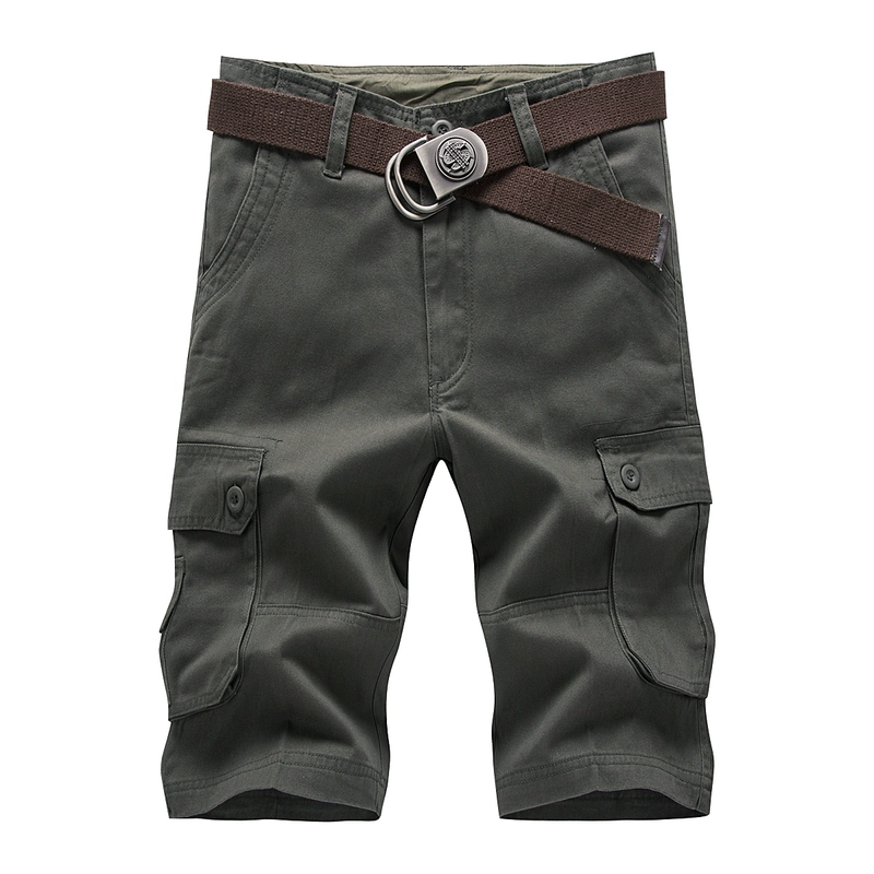 Mùa hè 7 điểm đa túi quần âu lỏng overalls nam quần short quân trang trí cơ thể ngụy trang quân sự quần bảy điểm ống túm quần vải nam