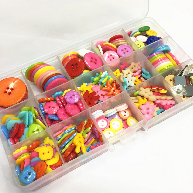 Mix button PAINTING THE Painted Son DIY Sticker Toddler Hand Crafted Material Bag Colorful Children's Button Flowers