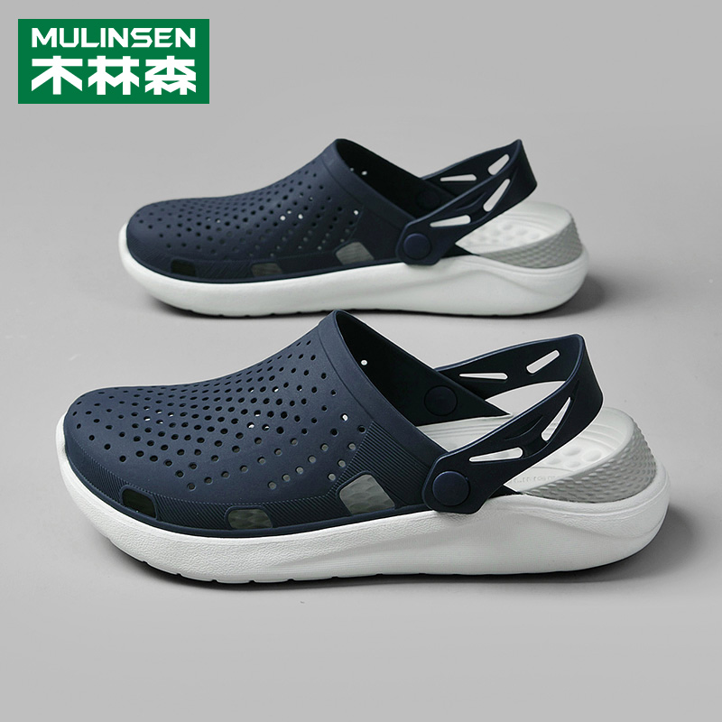 2022 new summer cave-hole shoes men's anti-wear and abrasion resistant soft-bottom men sandals Outdoor wearing beach Baotou sandals