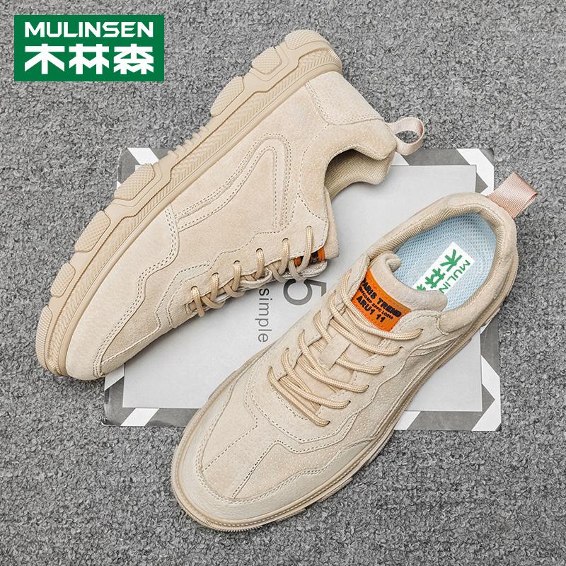 Wood Linson Men Shoes Spring Outdoor Sports Martin Shoes 100 Hitch Men Casual Genuine Leather Travel Shoes Big Head Tooling Shoes