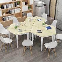 Book Room Desk Coaching Table Art Training Courses Trapezoidal Splicing Desks Children Interest Class Fine Art Calligraphy And Chairs