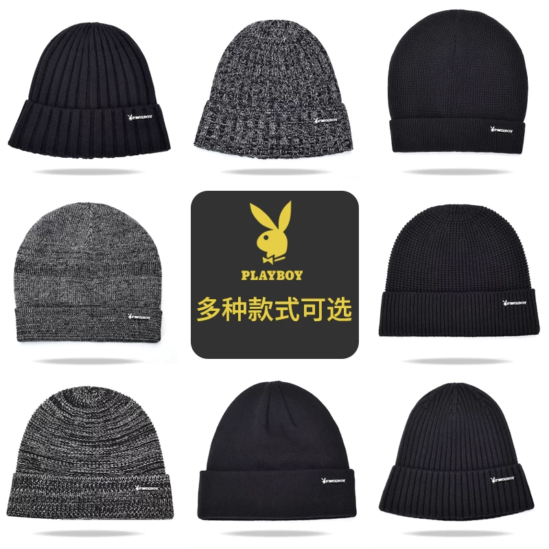 Playboy, стильная утепленная демисезонная Wool knitted шапка, шарф, увеличенная толщина