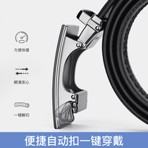 Mens belt genuine leather pure automatic buckle cowhide young fashion belt youth business belt