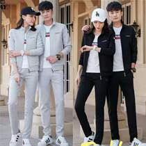 Couple sports suit mens running clothes Spring and Autumn new girls Leisure set student fashion sweater three-piece set