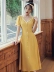 Váy dài màu vàng nhạt 2020 phổ biến của phụ nữ mới Kiểu váy Xuanya in siêu cổ tích - Váy dài
