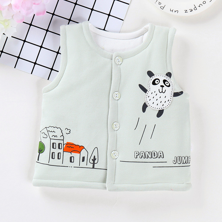 Áo vest cho bé mùa thu và mùa đông dày áo ấm cotton mở khóa áo thun bé trai