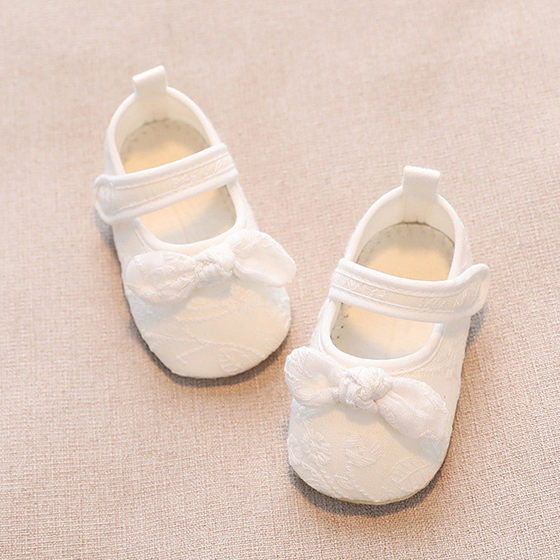 婴儿鞋女宝宝布鞋春夏0-1岁蝴蝶结公主鞋步前鞋纯棉新生婴儿鞋子2