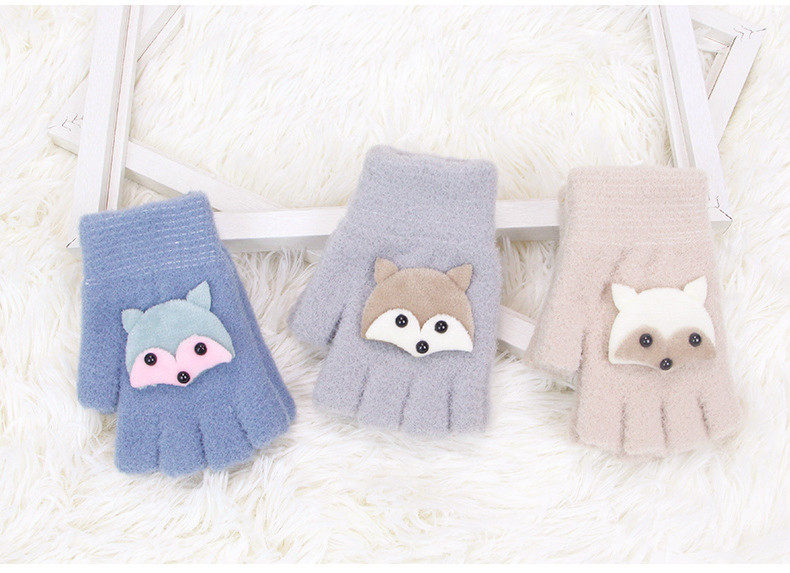 Демисезонные детские удерживающие тепло перчатки для мальчиков и девочек, без пальцев 