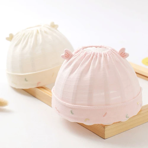 Детская тонкая дышащая хлопковая шапка подходит для мужчин и женщин для девочек для раннего возраста