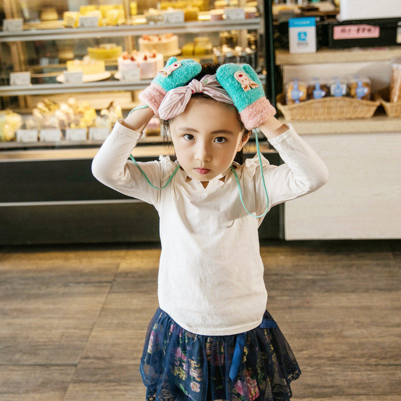 Зимние детские милые утепленные удерживающие тепло перчатки для мальчиков и девочек 