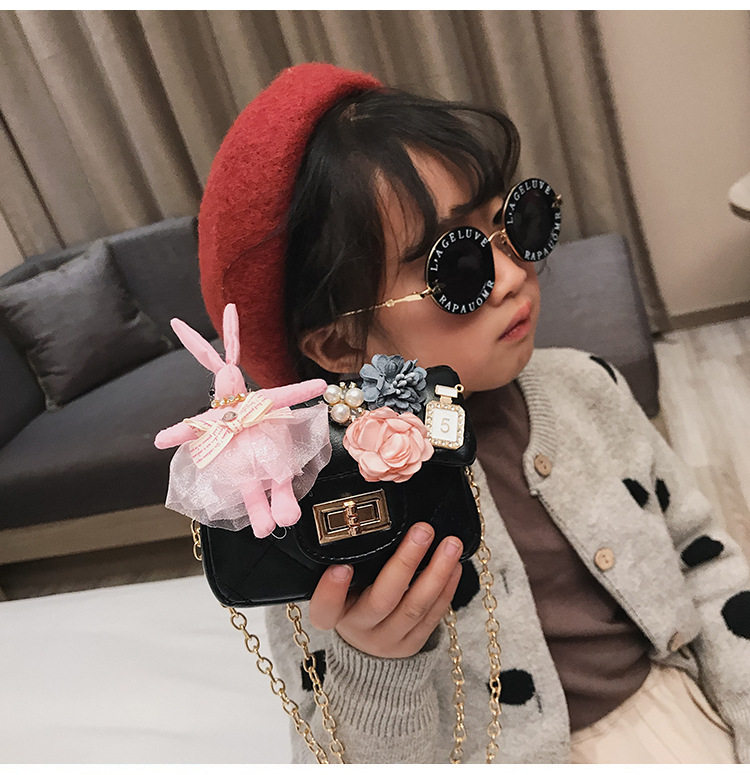 Сумка 儿童包包公主女童宝宝单肩斜挎包时尚pu小香风甜美可爱迷你小背包 Warm cloth