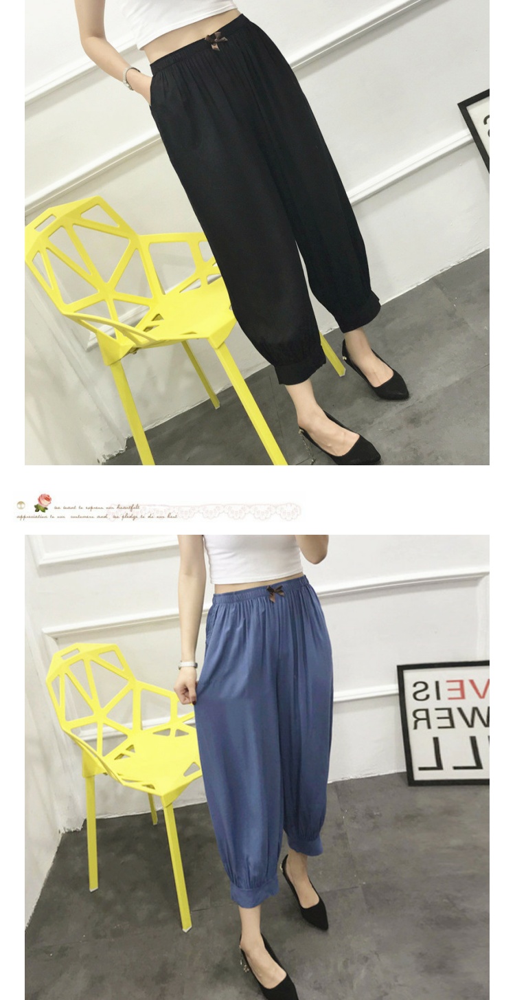 Xia Tai size lớn cotton cotton ngủ cộng với phân bón cotton nhân tạo quần nhà đèn lồng quần cà rốt béo MM quần muỗi - Quần tây quần thể thao nam