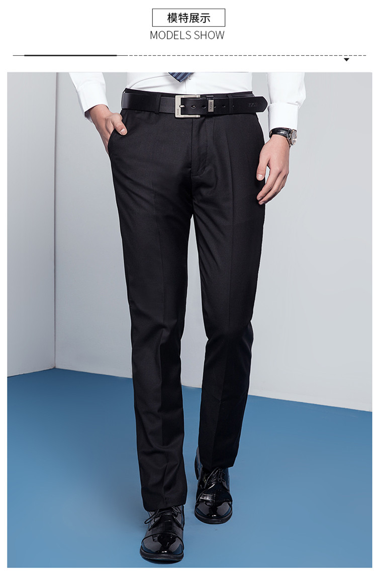 Yiwen quần tây nam kinh doanh giản dị Slim quần dài quần rộng phù hợp với quần đen thẳng mùa xuân quần tây nam ống đứng