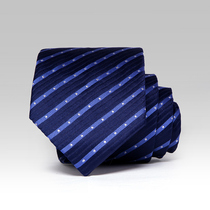 Yiwen tie Mens formal business Korean edition Blue black tie 8cm tie Wedding groom casual tie