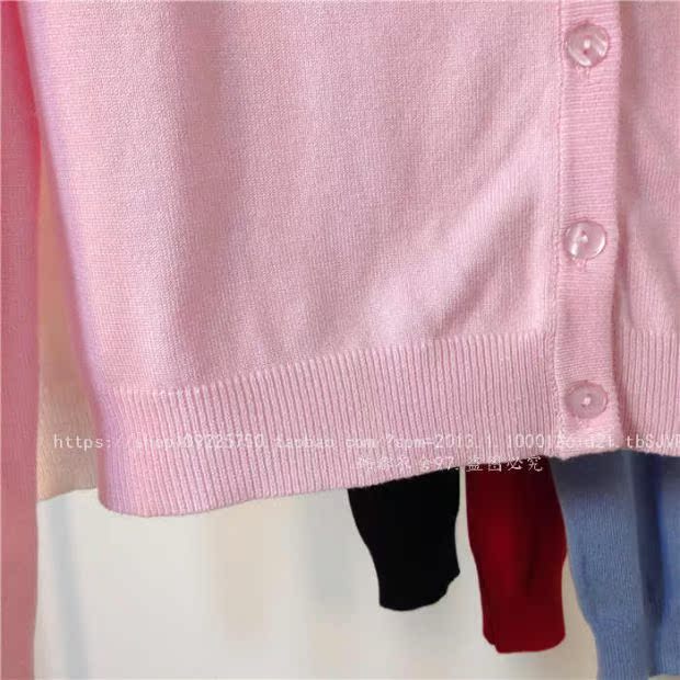 Mùa xuân mới tay dài cổ tròn phần ngắn áo len mỏng co giãn Áo len mỏng màu nữ hoang dã cao eo áo gile len nữ
