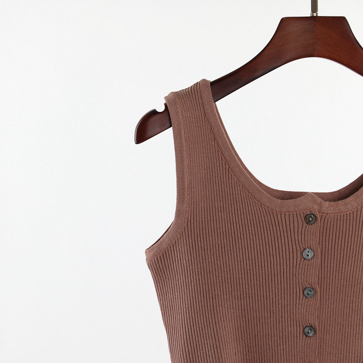 2018 mùa hè mới Hàn Quốc phiên bản của dệt kim rốn chủ đề ngắn vest cardigan Slim hoang dã không tay áo T-Shirt áo len rộng