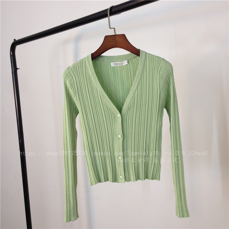 Mùa xuân và mùa hè áo len mỏng cardigan của phụ nữ dài tay V-Cổ bên ngoài áo len ngắn khăn choàng nhỏ áo khoác điều hòa không khí áo sơ mi áo len cổ lọ nữ form rộng