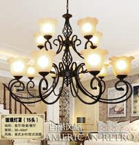 Living room chandelier Dining room Bedroom Frosted glass chassis Energy-saving lamp Light source Energy-saving lamp Smart retro lamp Ceiling lamp