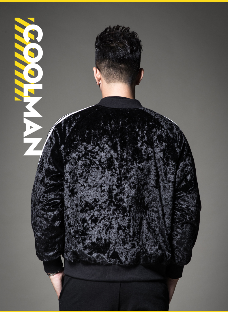 Áo khoác cotton SXF Saint-Shifan Cổ áo bóng chày Slim Gold Velvet Áo khoác cotton ngắn Xu hướng mới Áo khoác nam mùa đông khoác bomber nam