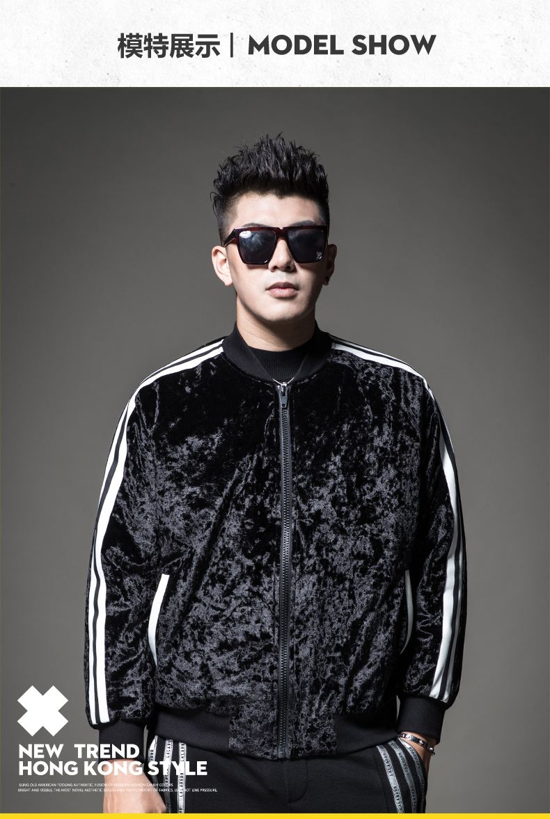 Áo khoác cotton SXF Saint-Shifan Cổ áo bóng chày Slim Gold Velvet Áo khoác cotton ngắn Xu hướng mới Áo khoác nam mùa đông khoác bomber nam