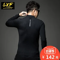 SXF Saint Xi Fan cao cổ áo len nam màu rắn cơ sở áo len áo len dòng áo len cổ tròn mùa thu của nam giới áo len triều áo len kiểu hàn quốc cực đẹp