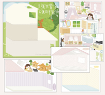 Honey tea (DIY villa stickers 1 back card 6 stickers)