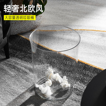 Thickened trash can Household transparent kitchen Bedroom large capacity bathroom toilet Living room office Creative desktop