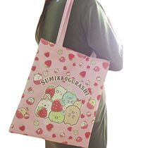 Cartoon large PU biological hand bag Velcro shopping bag shoulder bag student information bag