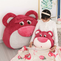 Cute girl heart strawberry bear plush toy doll doll three-dimensional hand warm cover pillow birthday gift