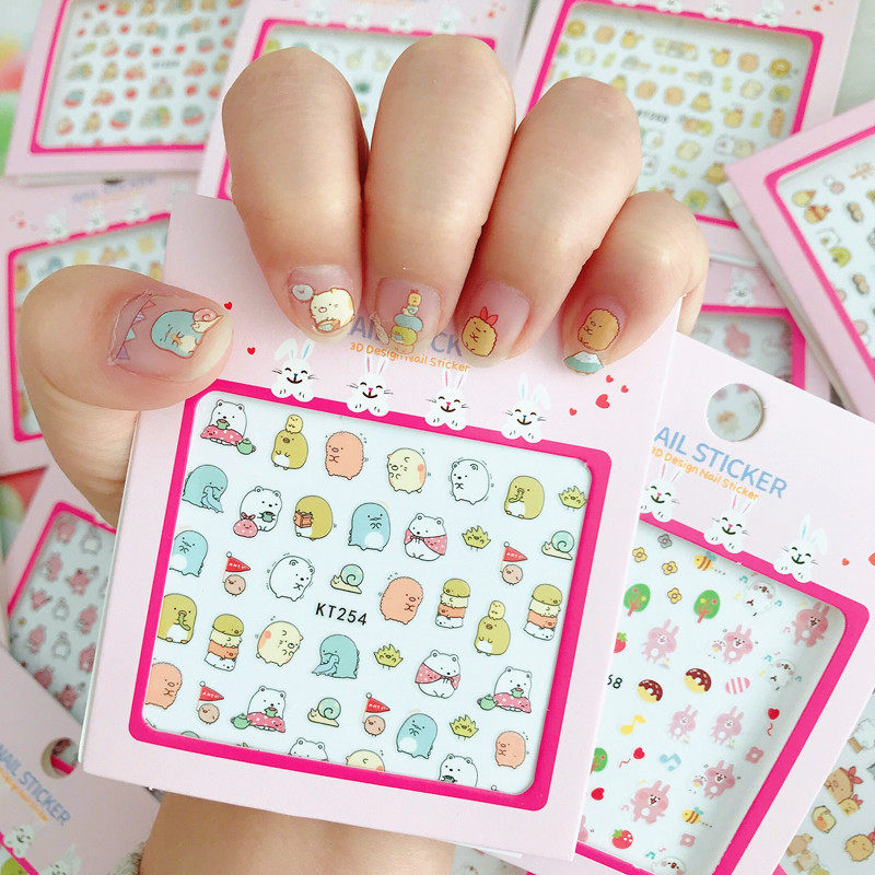 Biological nail stickers in the corner of the cartoon ins wall manicure children's tattoo stickers diy hand account decals stickers