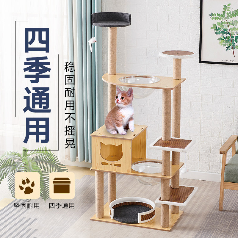 Cat climbing frame cat litter cat tree one net red model summer easy to take care of cat supplies large cat shelf does not take up space