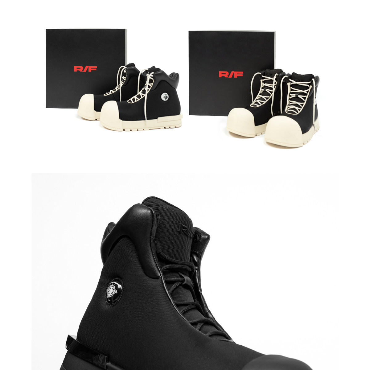 Rocksta x f.v.v.o black and white height-boosting chunky sole